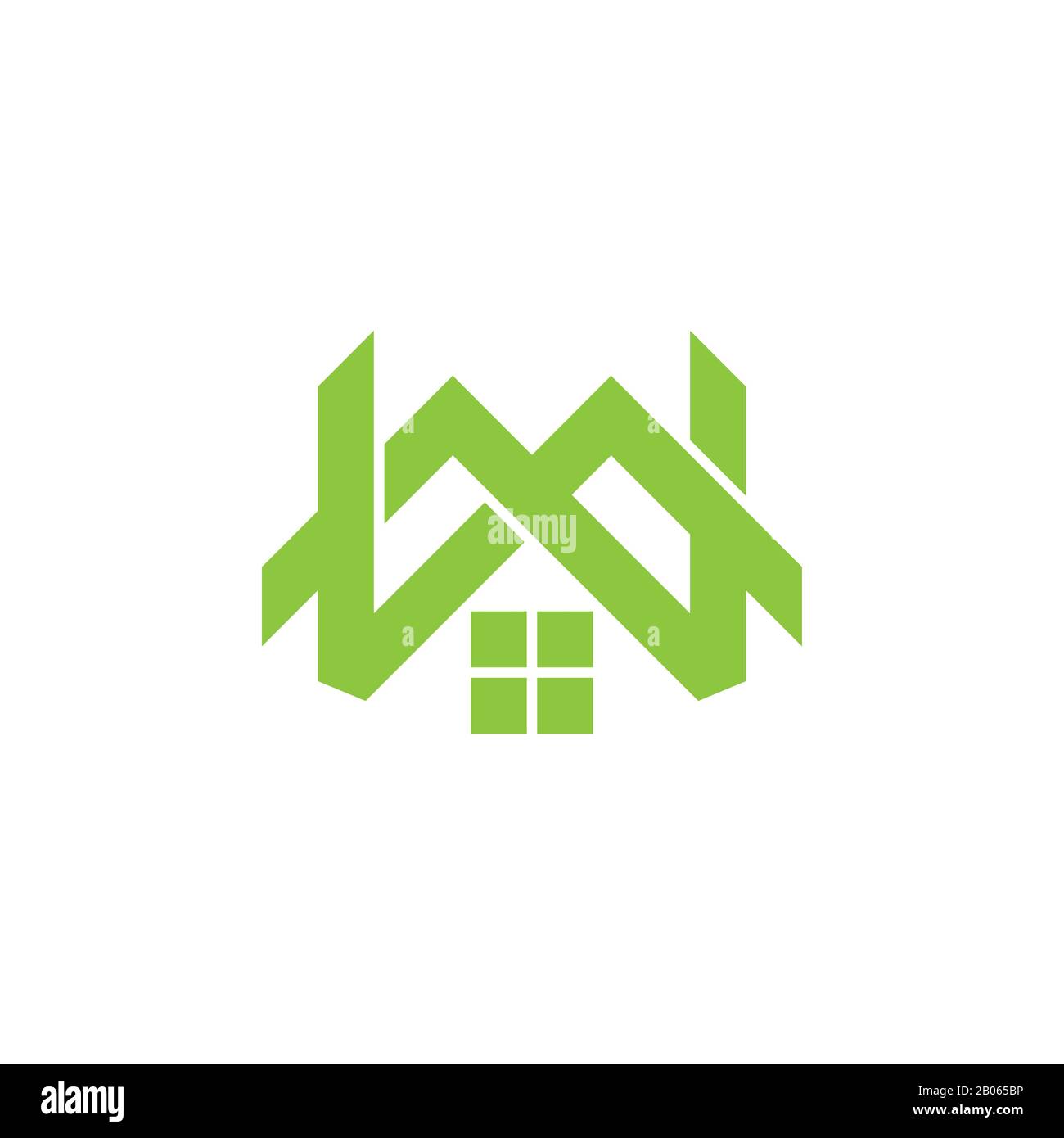 verde montagna lettera mw home logo vettore Illustrazione Vettoriale