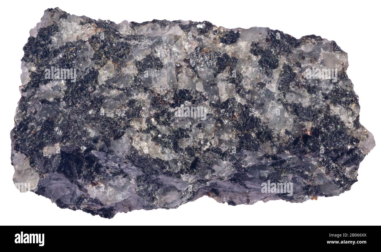 Diorite, Plutonico, Lanark, Ontario Diorite è il nome utilizzato per un gruppo di rocce igneose a grana grossa con una composizione tra quella del granito e. Foto Stock Diorite, Plutonico, Lanark, Ontario Diorite è il nome utilizzato per un gruppo di rocce igneose a grana grossa con una composizione tra quella del granito e. Foto Stock