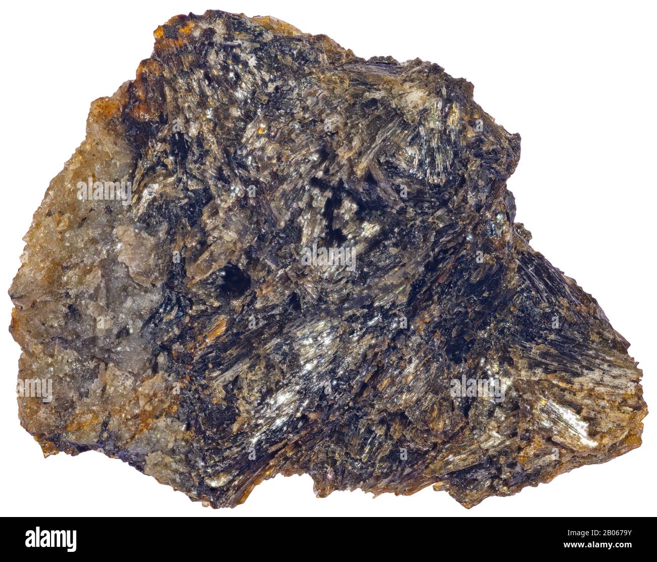 Ferro-antofite, Anfibolo, Montauban, Quebec Il gruppo antofillite è costituito da anfibi ortorombici nel subohole anfibolo di magnesio-ferro-manganese Foto Stock