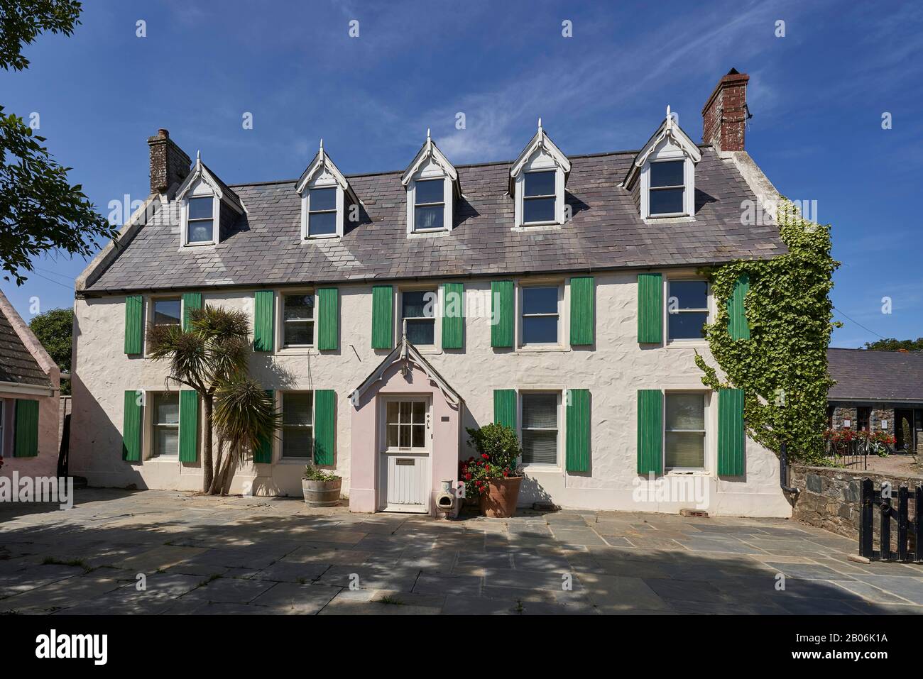 Edificio Tipico Sulle Isole Del Canale Sark, Guernsey, Isole Del Canale, Manica, Regno Unito Foto Stock