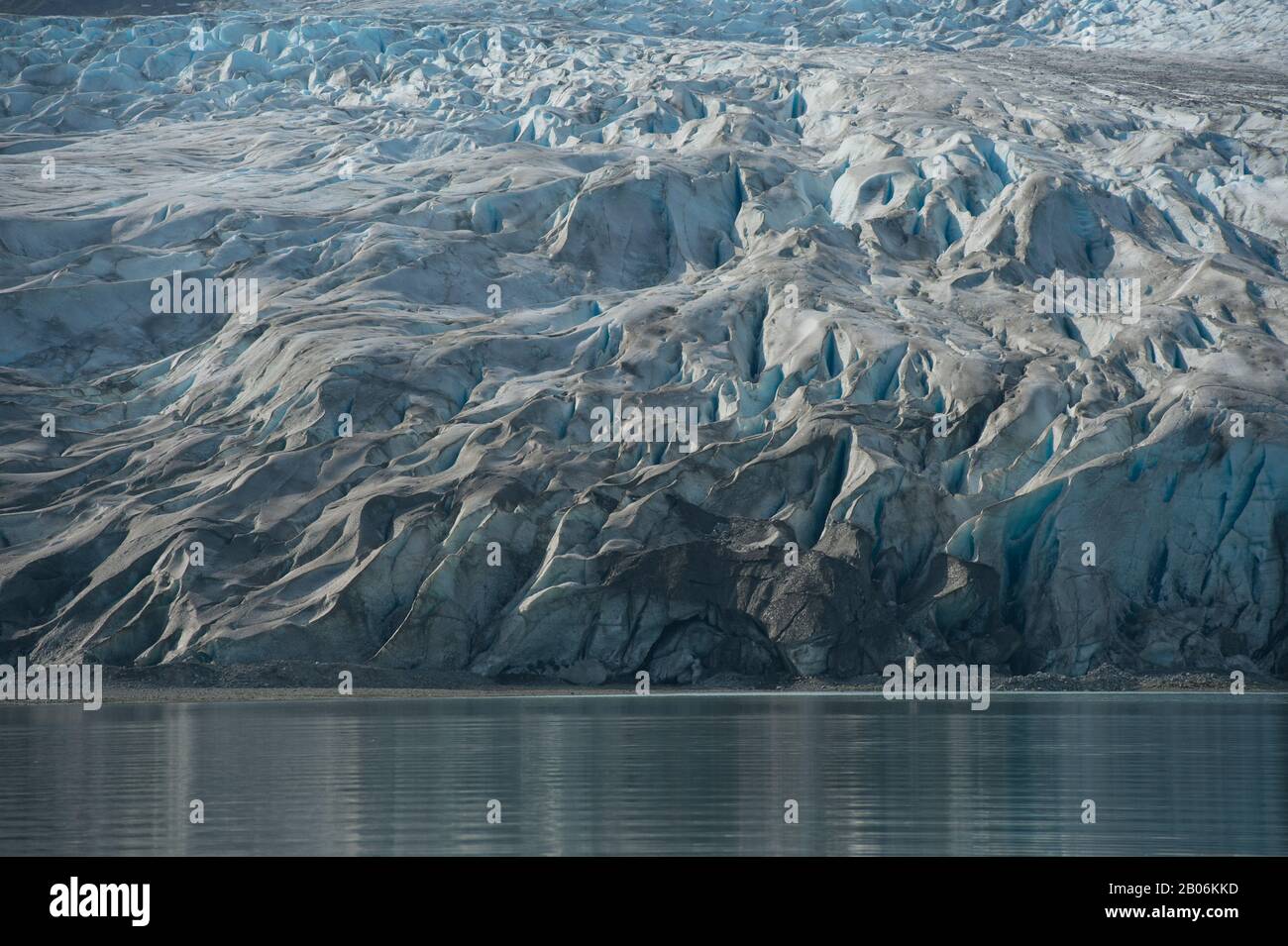 Vista di Reid ghiacciaio nel Parco Nazionale di Glacier Bay, Alaska, STATI UNITI D'AMERICA Foto Stock