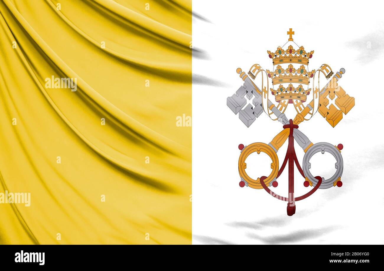 Bandiera Città Del Vaticano 12x18 Pollici (30x45 Cm) Con Occhielli - 2 X 3 Chiavi - Foto 2