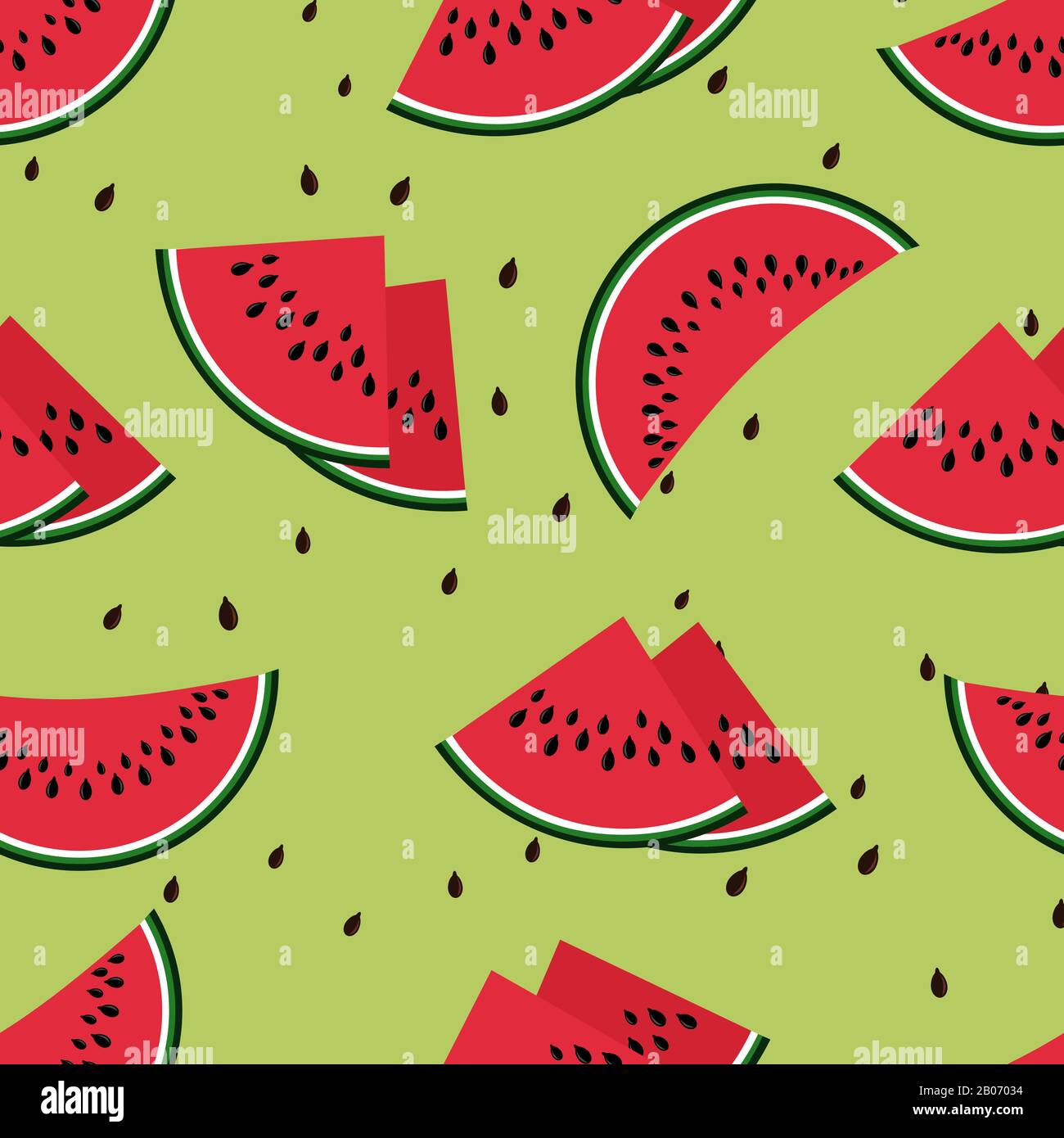 Cocomeri vettore senza giunture pattern. Fetta rossa di anguria dolce illustrazione Illustrazione Vettoriale