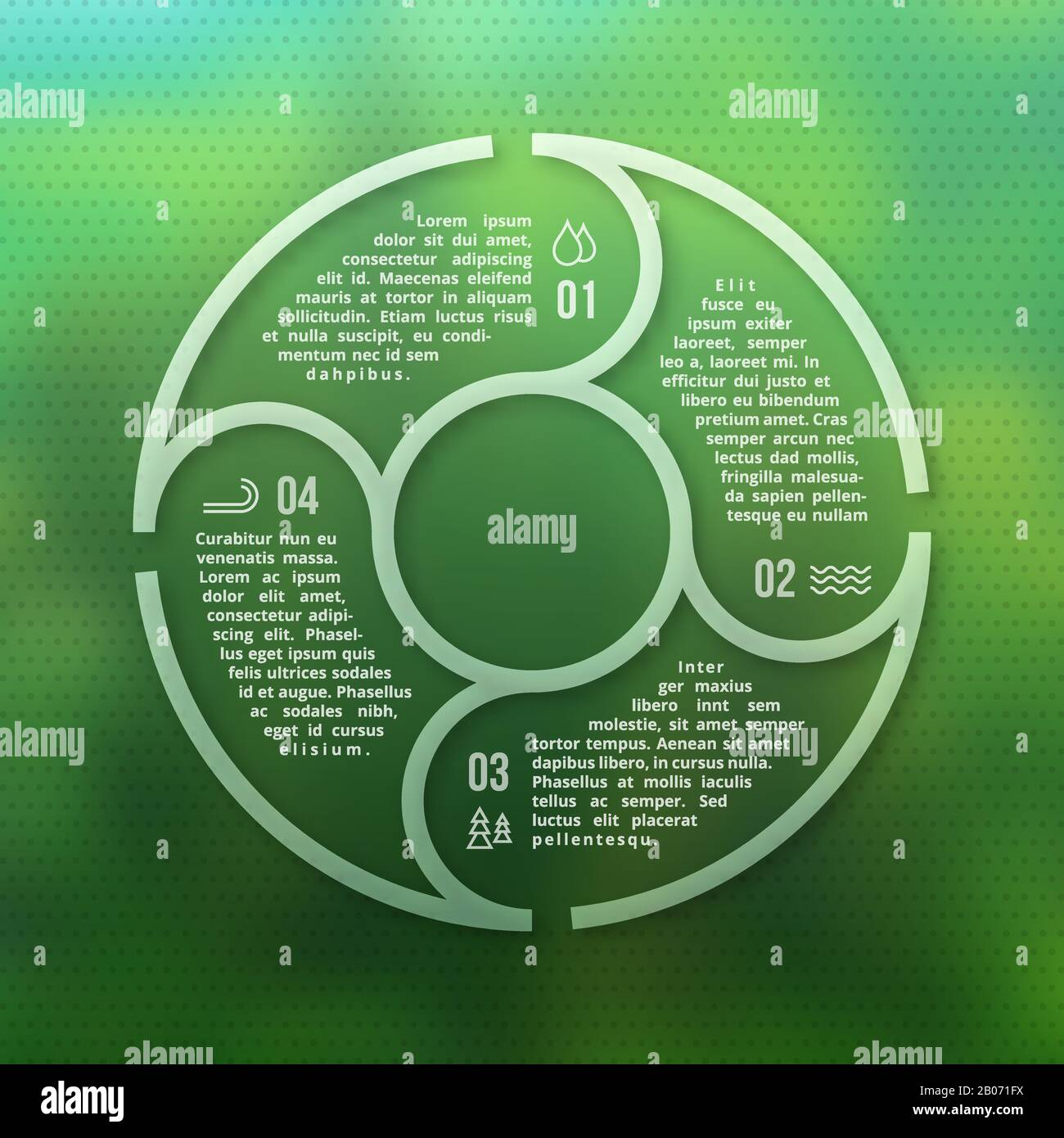 Green Forest eco infografica su sfondo creativo sfocato e sfocato. Ecologia natura piano grafico. Illustrazione del vettore Illustrazione Vettoriale