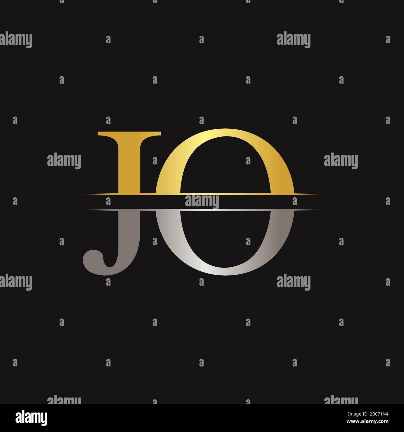 JO lettere del tipo di Logo Design template vettoriale. Lettera astratta JO logo Design Illustrazione Vettoriale