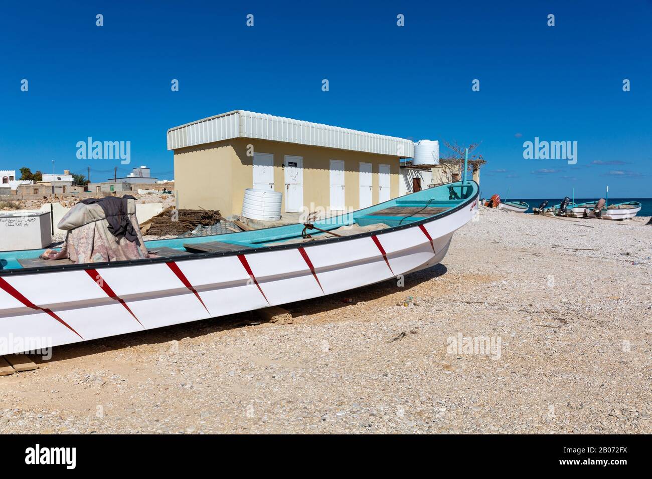 Villaggio di pescatori di pinne, Oman Foto Stock