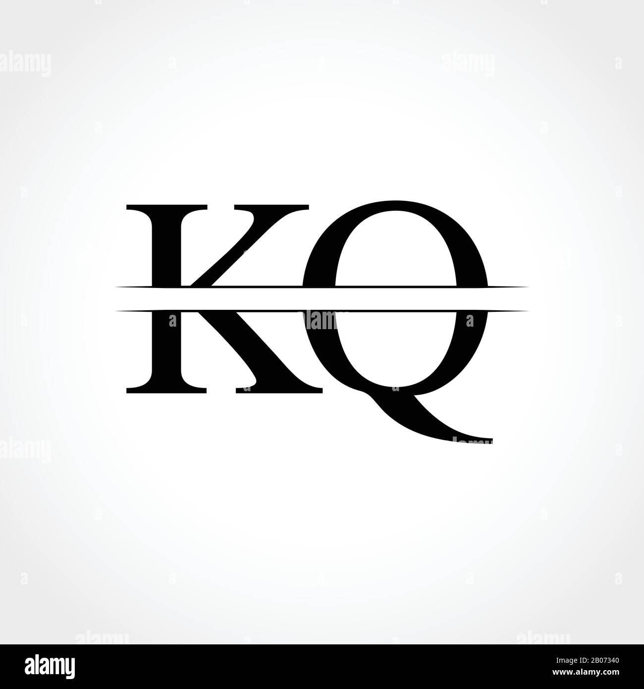 Illustrazione iniziale del vettore di disegno con logo KQ letter. Lettera astratta logo KQ Design Illustrazione Vettoriale