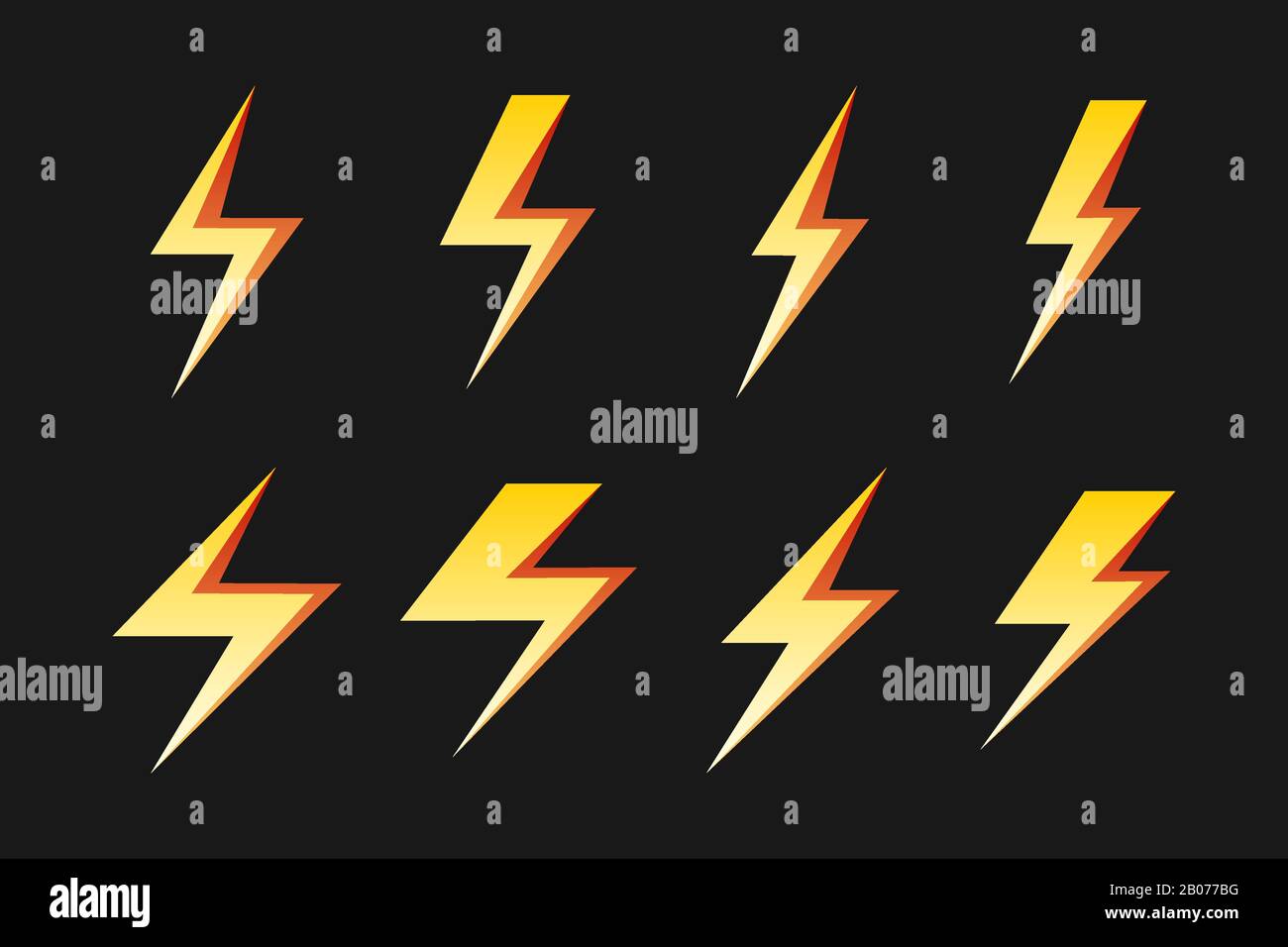 Set di luci gialle isolate su nero per l'icona di previsione. Illustrazione del vettore Illustrazione Vettoriale