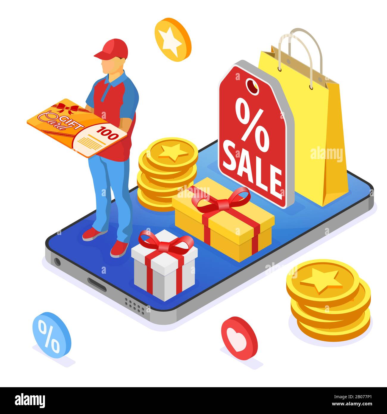 Banner Sui Programmi Fedeltà Dei Clienti Della Carta Regalo Illustrazione Vettoriale