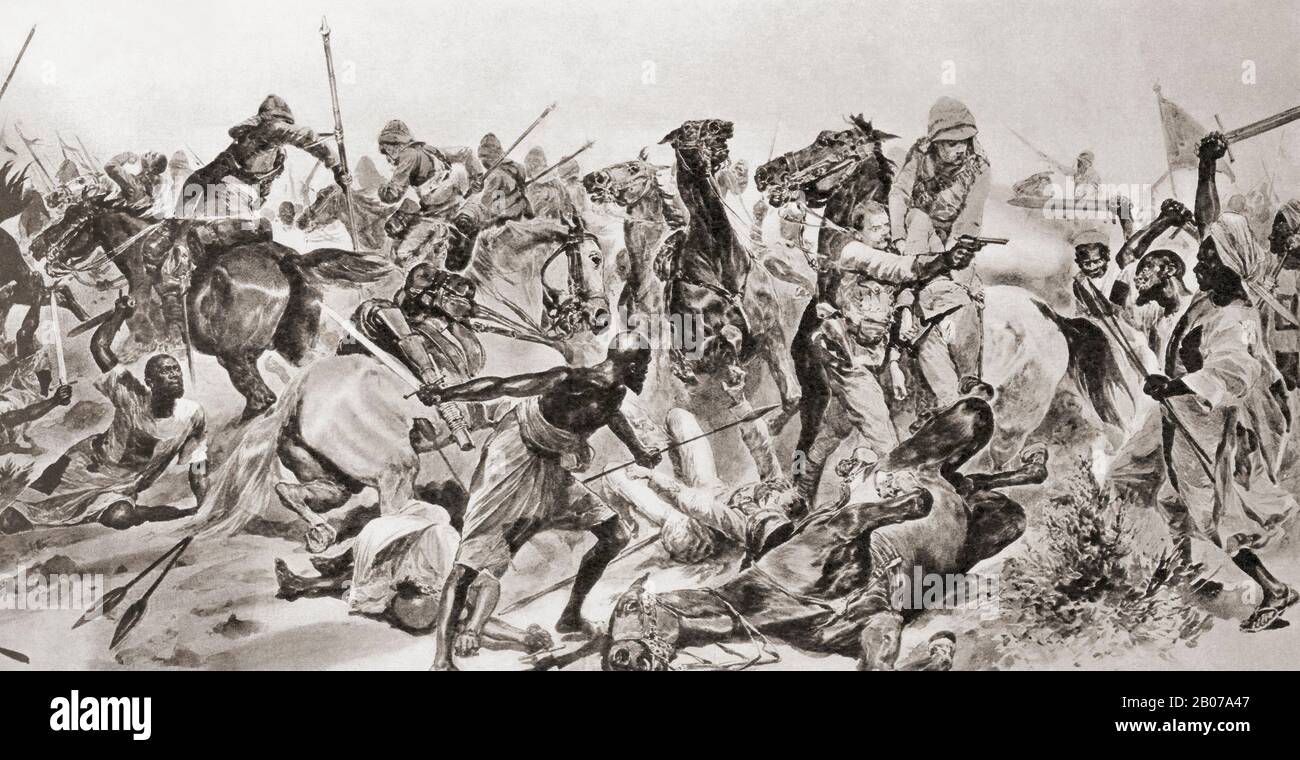 La carica dei Lancers 21st a Omdurman, 2 settembre 1898. Foto Stock