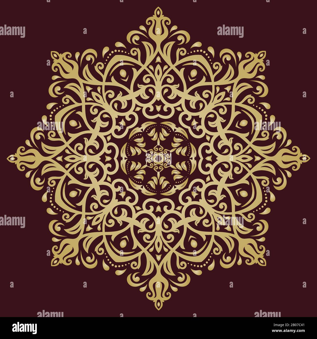 Orient Abstract Vector Golden Ornament Illustrazione Vettoriale