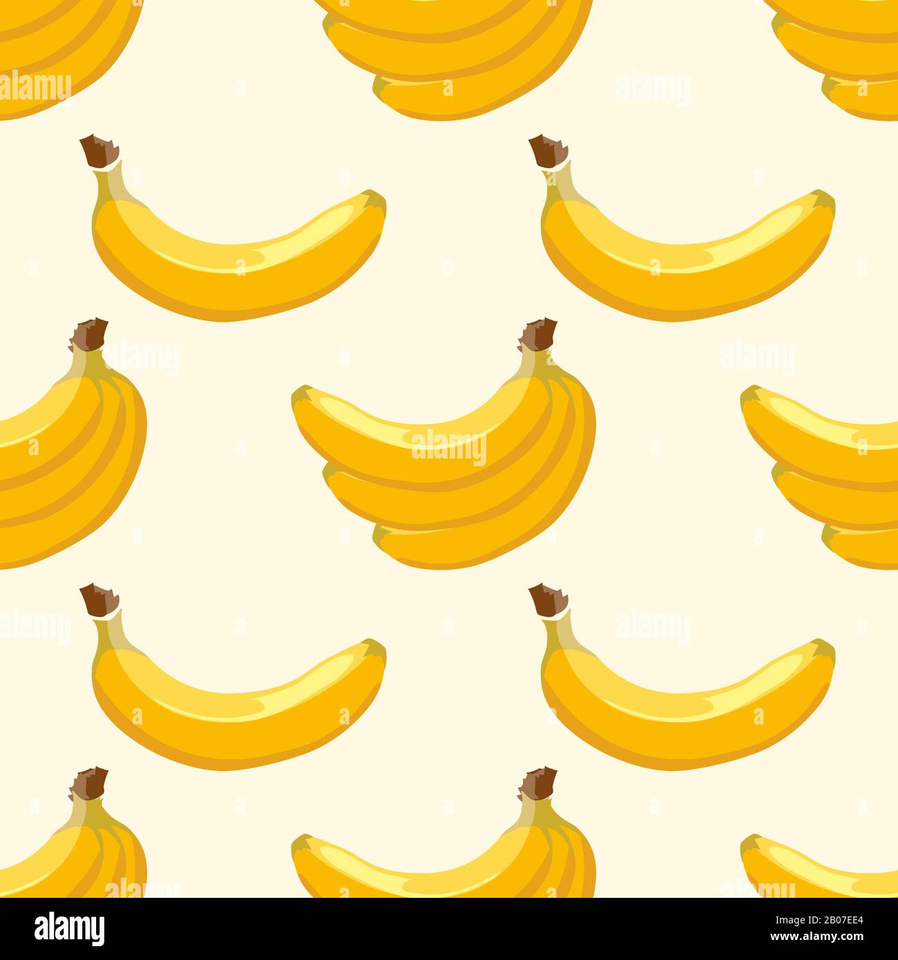 Giallo vettore banana senza cuciture sfondo modello. Illustrazione di frutta tropicale dolce Illustrazione Vettoriale