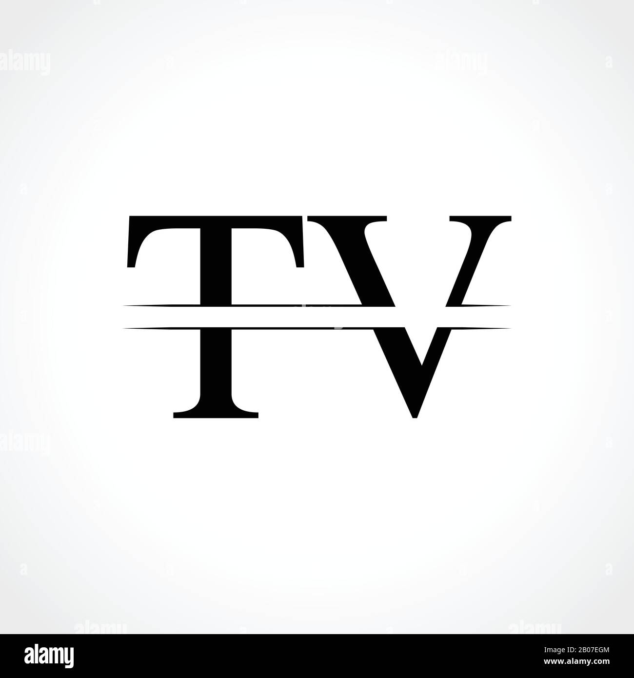 Modello Vettore Di Disegno Del Logo Della Tv Della Lettera Iniziale. Testo Collegato Tv Lettera Logo Design Illustrazione Vettoriale