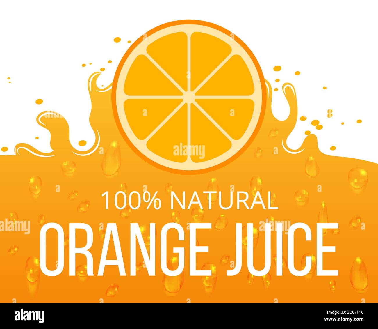 Modello etichetta succo d'arancia naturale. Succosa agrumi naturali, illustrazione vettoriale Illustrazione Vettoriale