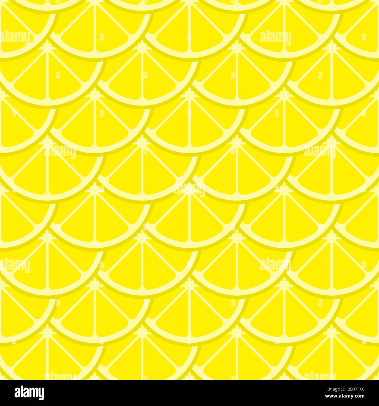 Fettine di limone Vector Bright modello senza cuciture. Sfondo con illustrazione naturale degli agrumi Illustrazione Vettoriale