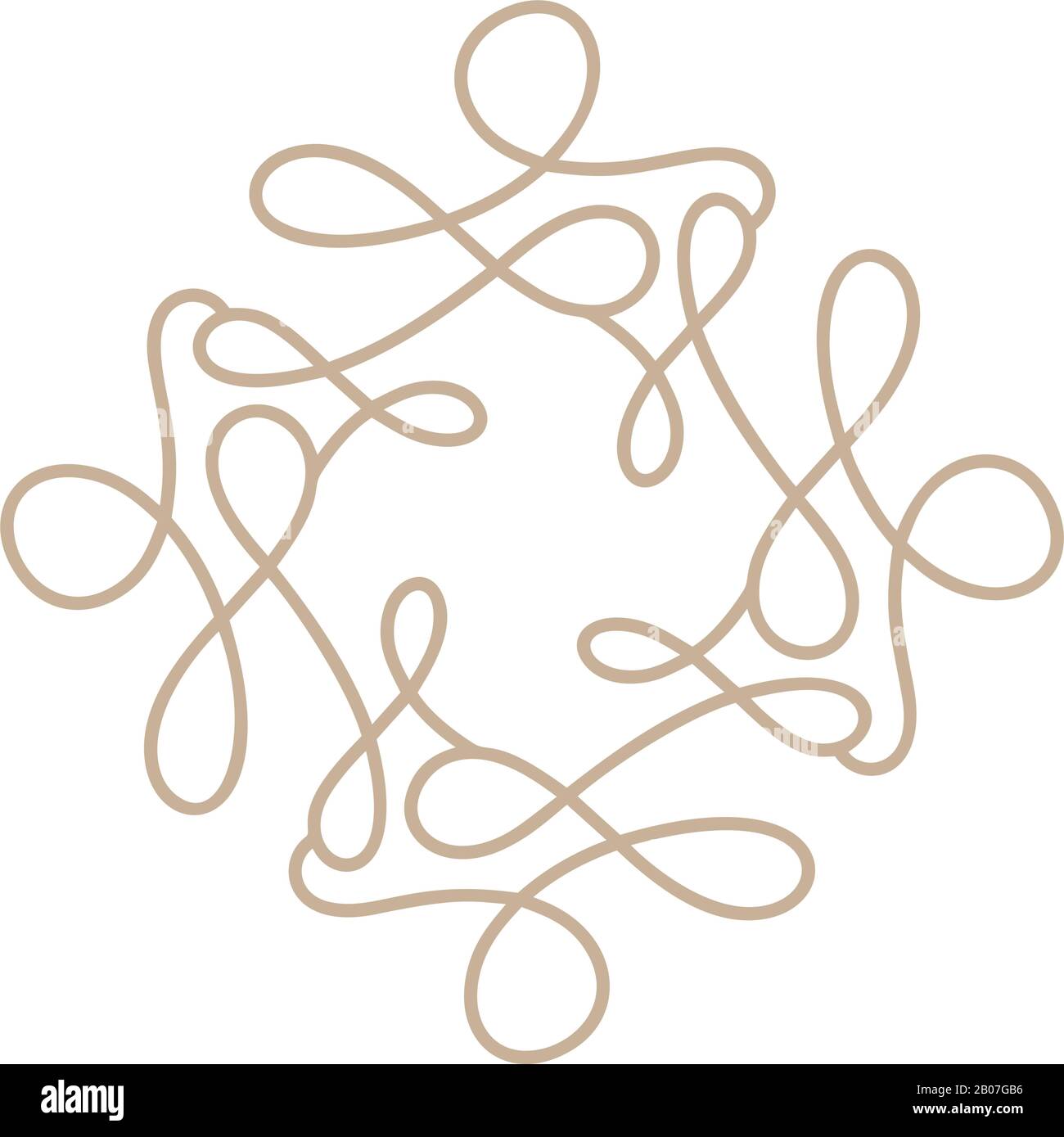 Fiorire immagine della cornice del vettore monolina. Calligraphy disegnato a mano stile ornamento vintage per logo, invito, matrimonio, regali, foto, monogramma Illustrazione Vettoriale