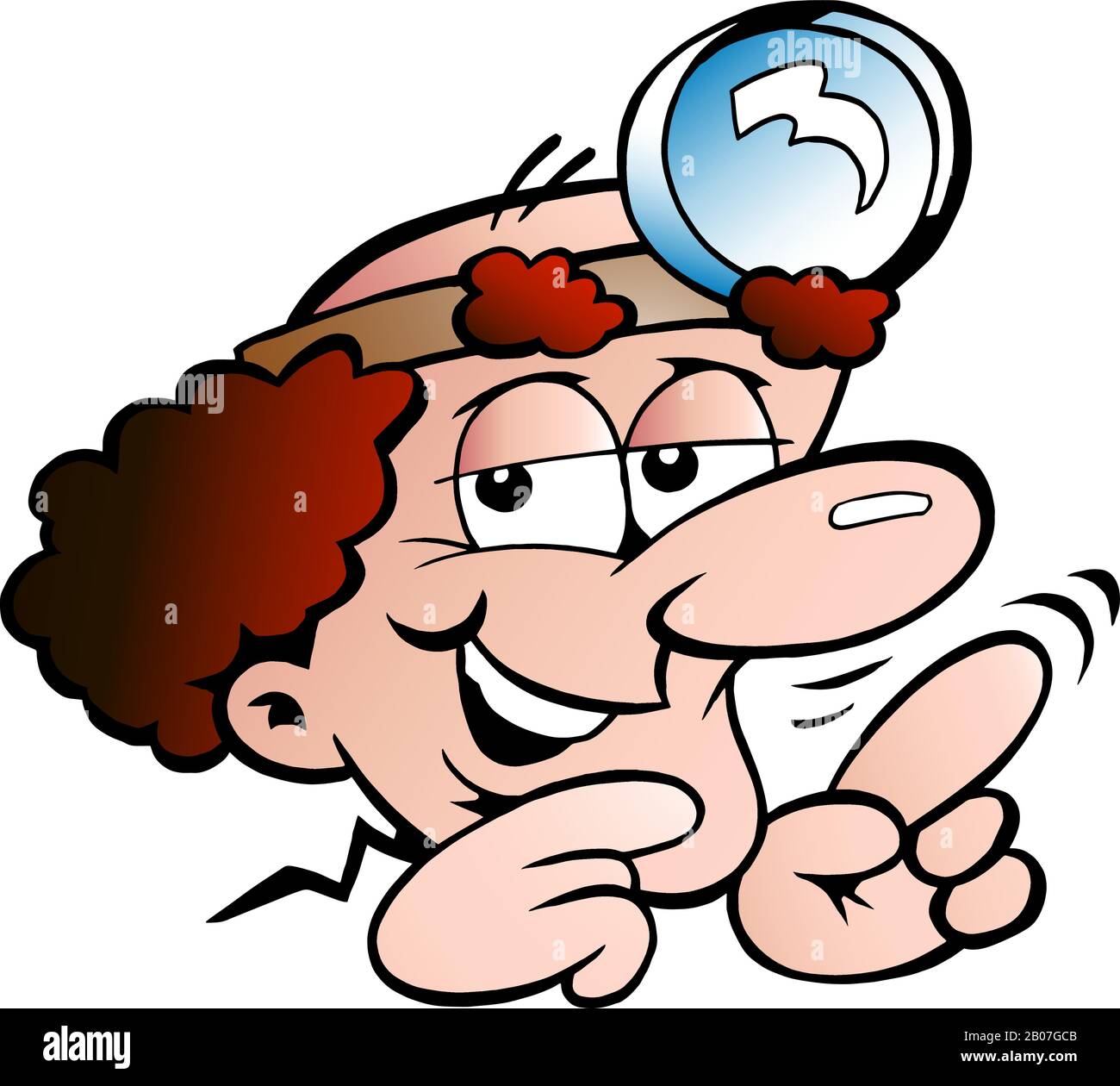 Illustrazione di un professore Intelligente o di un dottore di Cartoon vettore Illustrazione Vettoriale