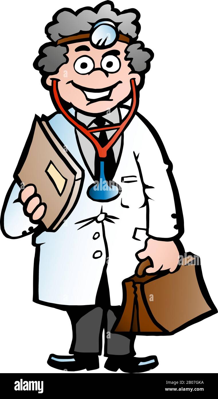 Illustrazione di un professore Intelligente o di un dottore di Cartoon vettore Illustrazione Vettoriale