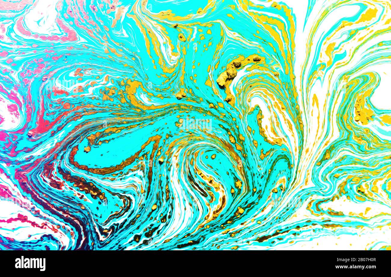 pittura acrilica fluida di bstract. Concetto di arte moderna. Foto Stock