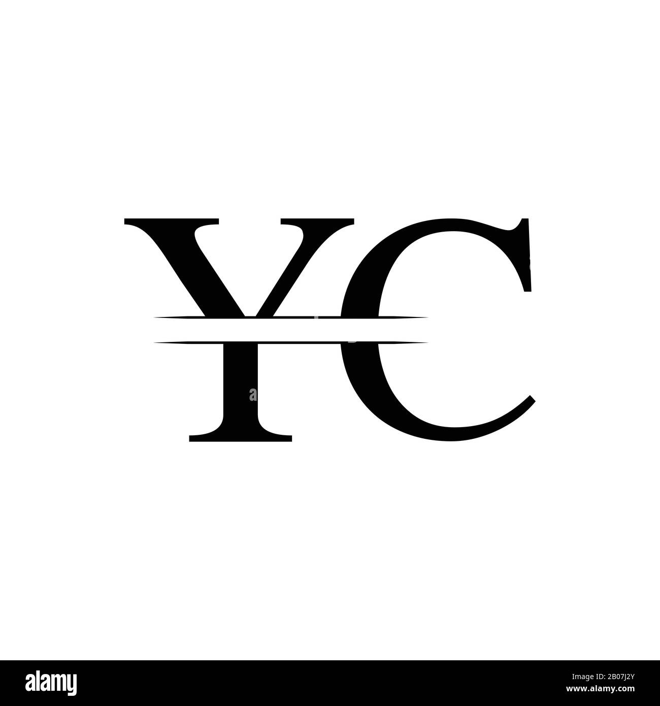 Modello Vettore Di Disegno Con Logo Yc Iniziale. Lettera Creativa Immagine Vettoriale Del Logo Yc Business Illustrazione Vettoriale
