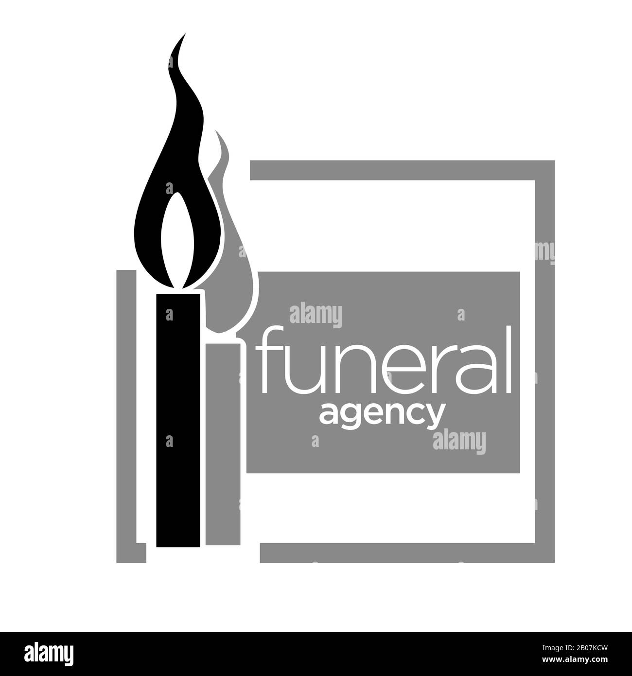 Servizio di interment, agenzia funeraria isolato icona, candela commemorativa Illustrazione Vettoriale