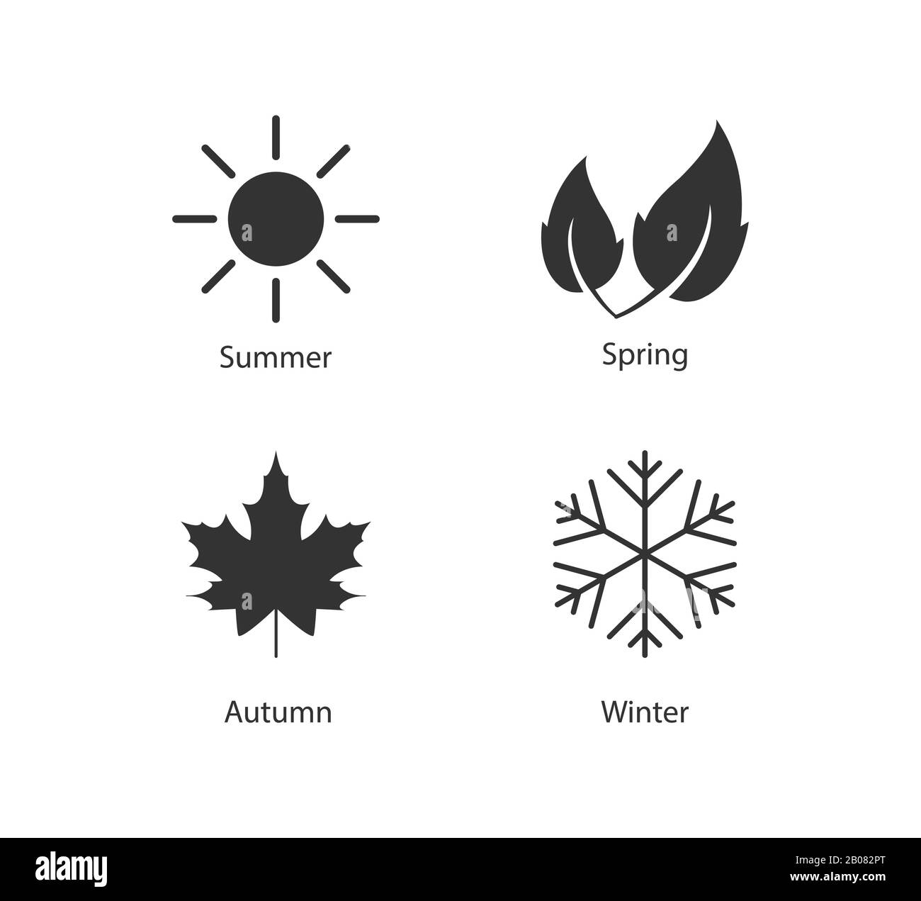 Icona quattro stagioni. Illustrazione vettoriale, design piatto. Illustrazione Vettoriale