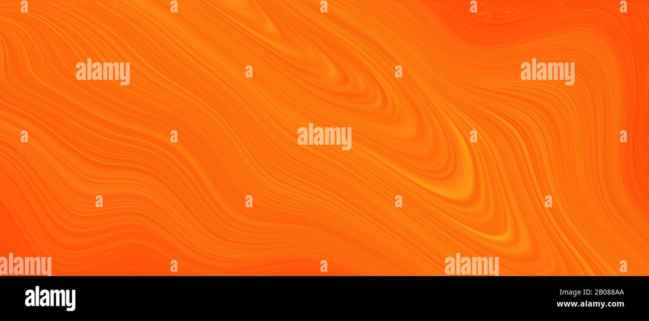 vernice ad olio di colore liquido arancione e bianco. sfondo astratto e texture. banner illustrativo. widescreen estremo. Foto Stock