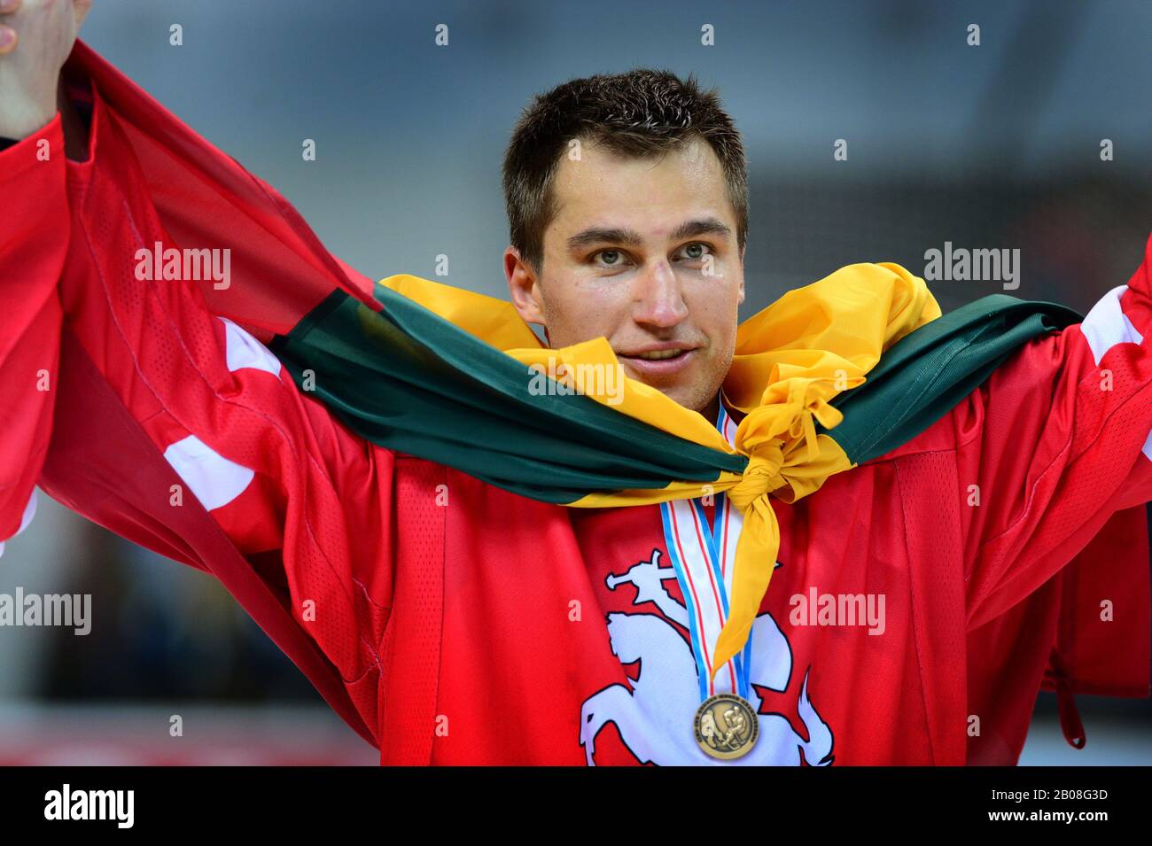 2014 04 26. Dainius Zubrus.Captain e leader della squadra lituana di hockey. Foto Stock