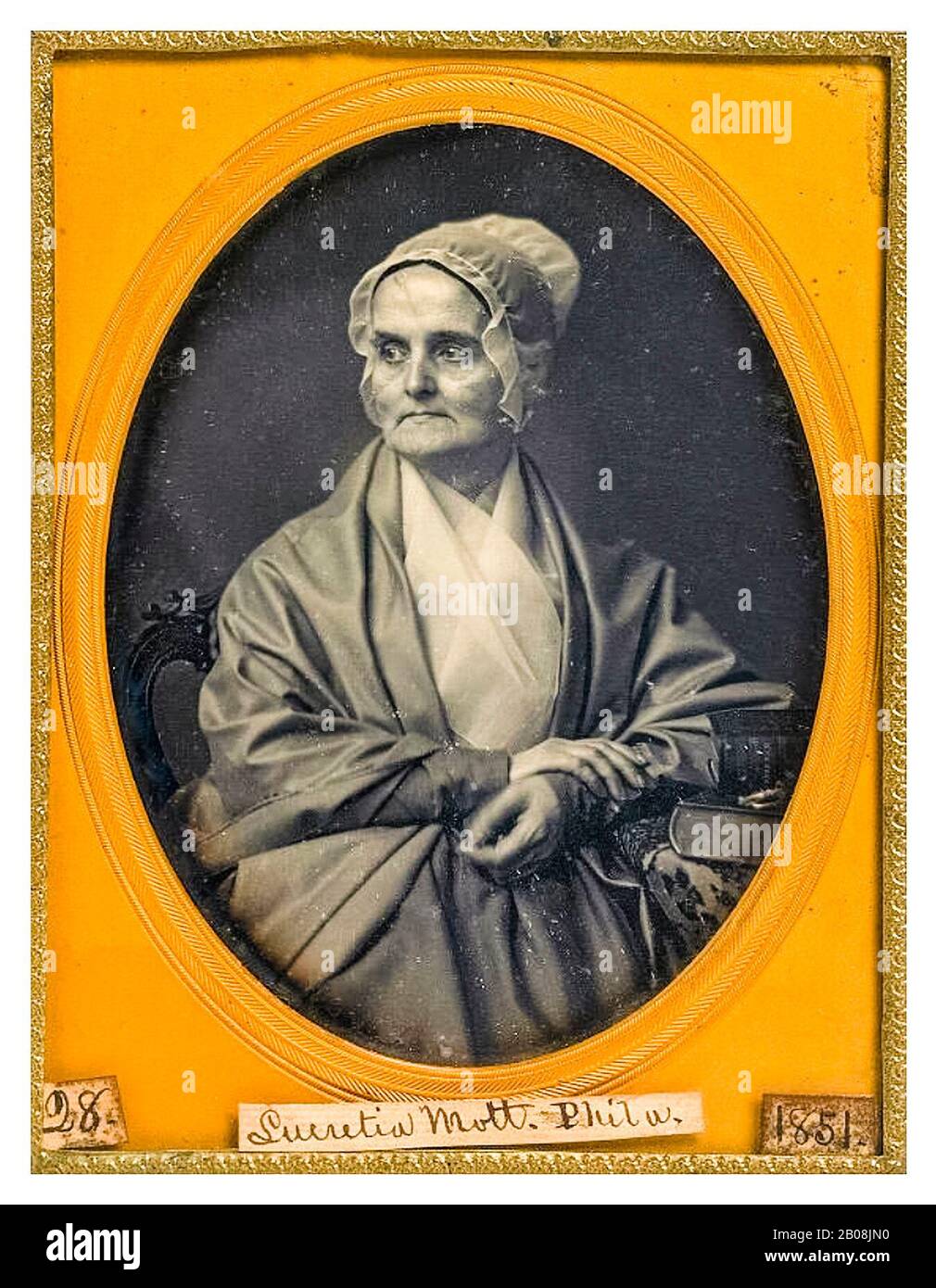 Lucrezia Coffin Mott (1793-1880), Abolizionista, attivista per i diritti civili delle donne, ritratto fotografico di Marco Aurelio Root, 1851 Foto Stock
