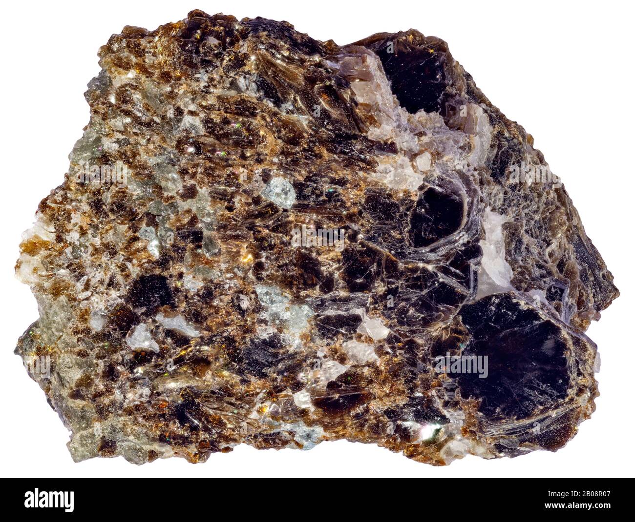 Vermiculite, mica, Lanark, Ontario Vermiculite è un minerale idrato di silicato di alluminio magnesio. Foto Stock