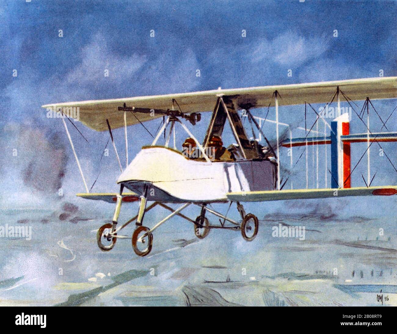 Voisin IV francese bombardiere a due posti e aereo di attacco a terra in WW!. Questa versione ha la pistola montata sopra la ventola. Foto Stock