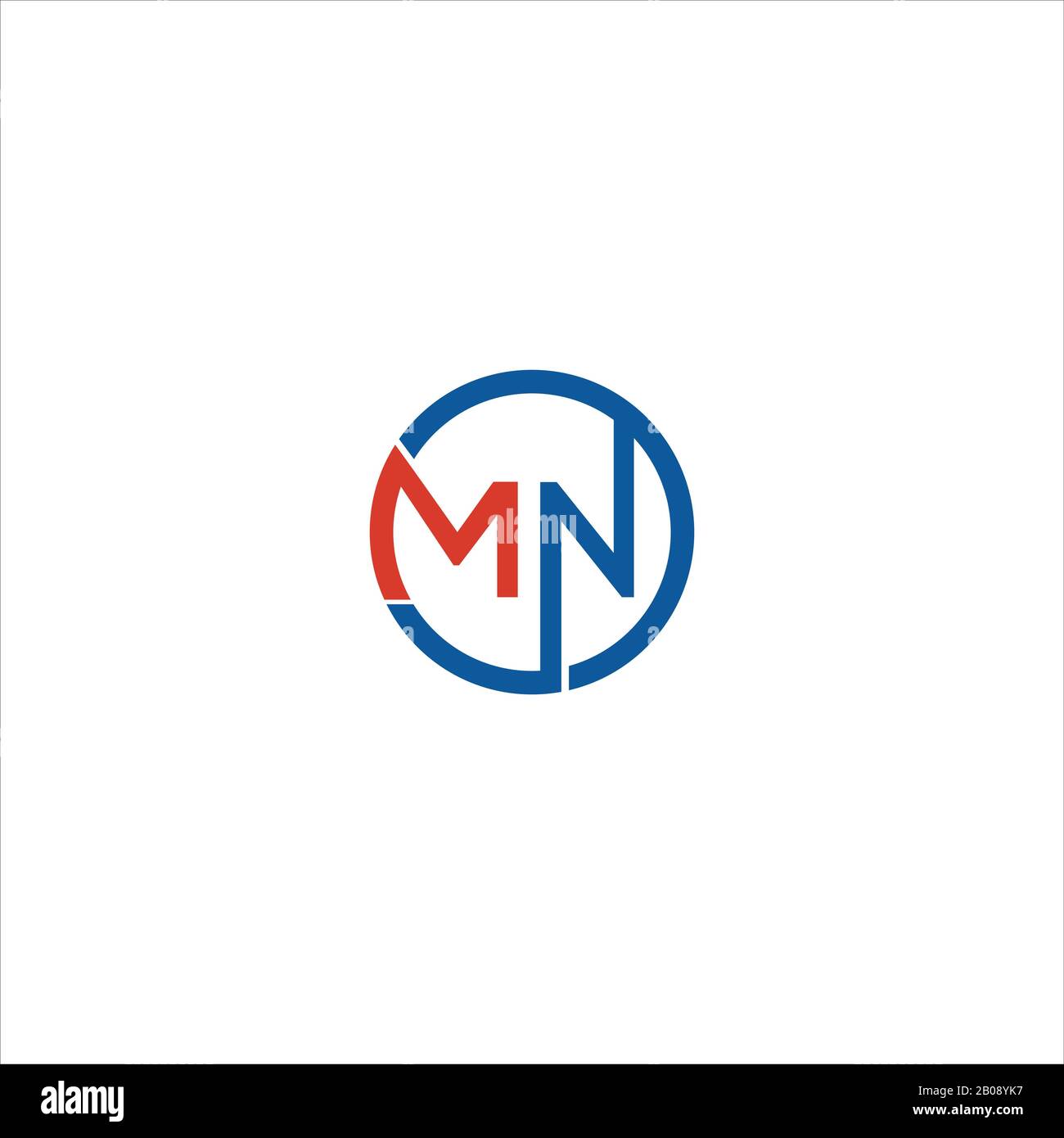 Modello di progettazione vettoriale del logo Mn o nm della lettera iniziale Illustrazione Vettoriale