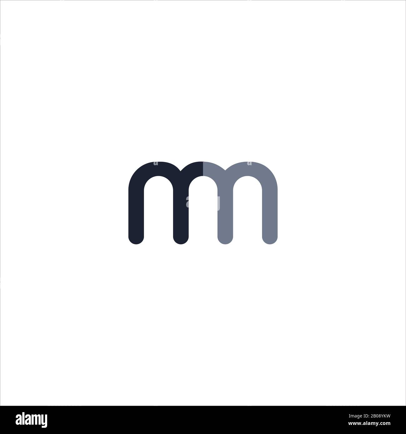 Modello di progettazione vettoriale del logo Mn o nm della lettera iniziale Illustrazione Vettoriale