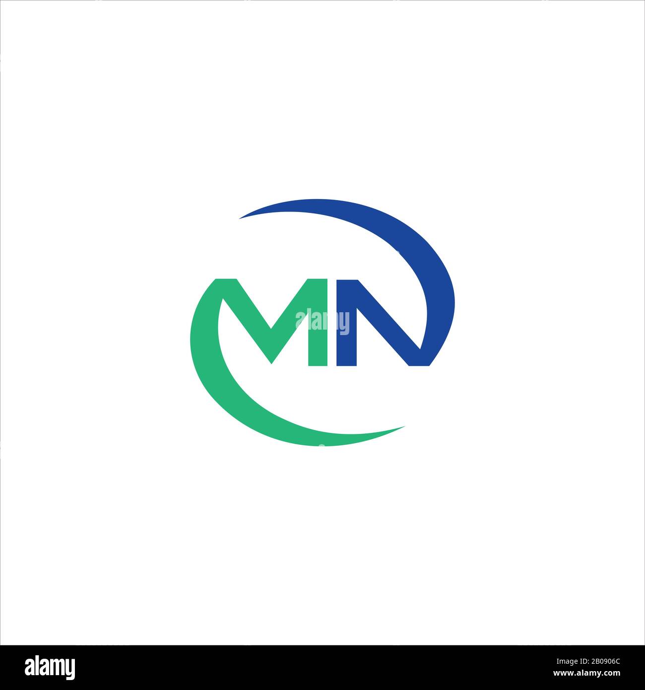 Modello di progettazione vettoriale del logo Mn o nm della lettera iniziale Illustrazione Vettoriale