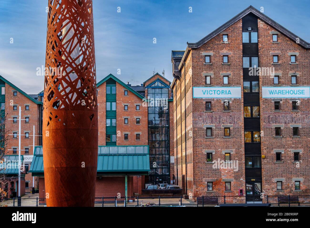 La scultura delle candele al Victoria Dock di Gloucester. Foto Stock