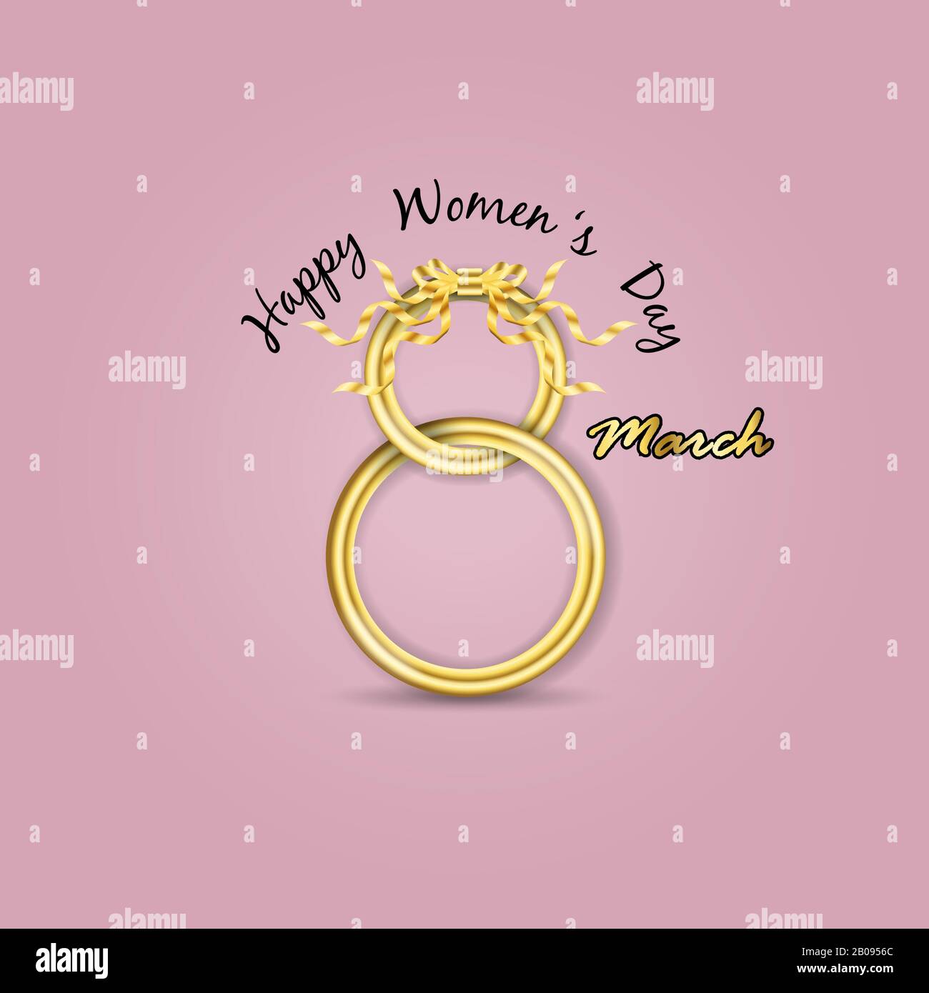 Astratto Golden Greeting card.Golden numero otto e glitter oro saluto sullo sfondo.International Happy Women's Day.8th di marzo festa backgro Illustrazione Vettoriale