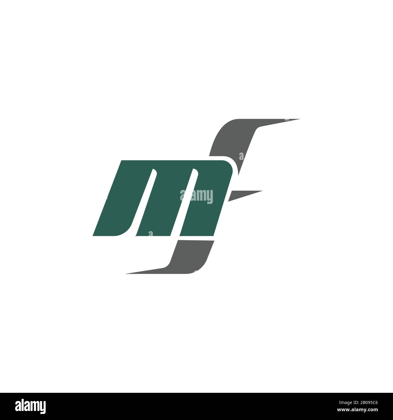 Lettera iniziale modello di logo mf o fm Illustrazione Vettoriale