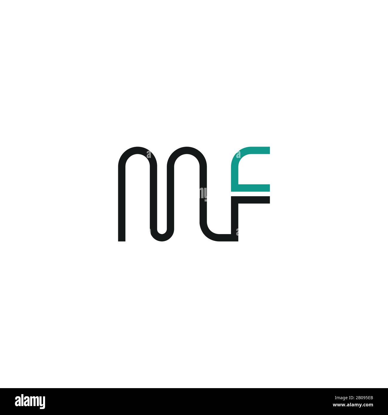 Lettera iniziale modello di logo mf o fm Illustrazione Vettoriale