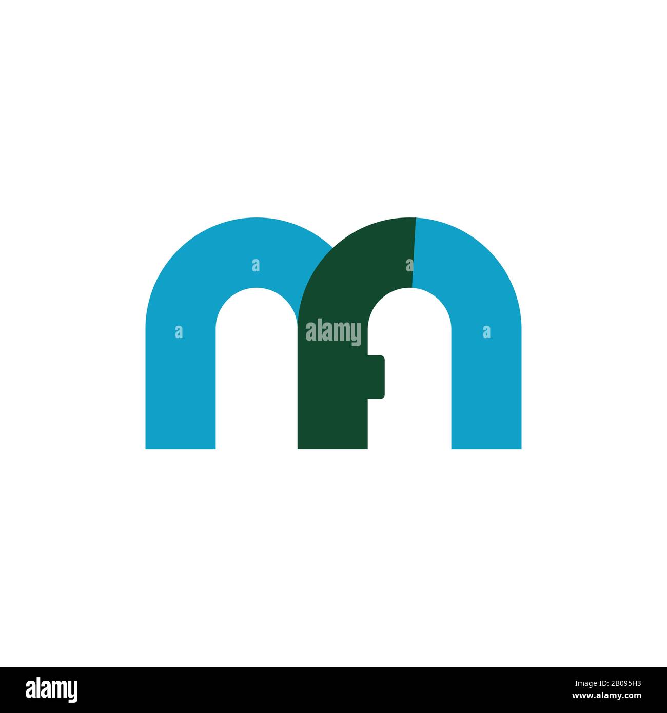 Lettera iniziale modello di logo mf o fm Illustrazione Vettoriale