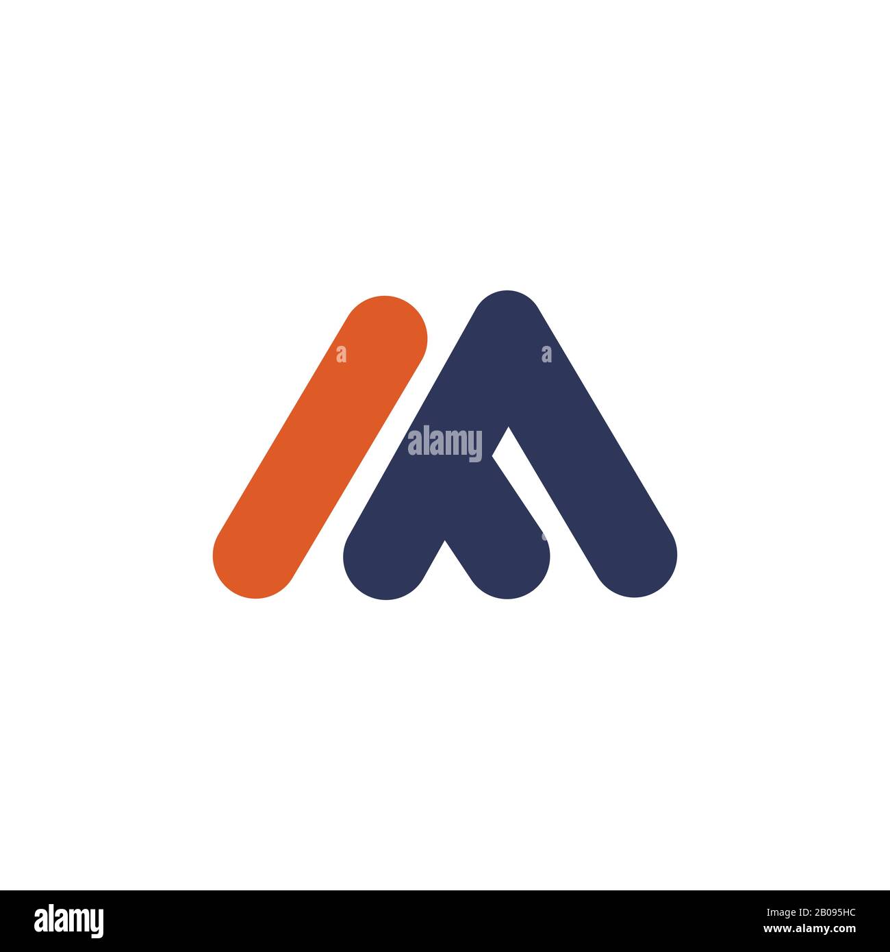 Lettera iniziale modello di logo mf o fm Illustrazione Vettoriale