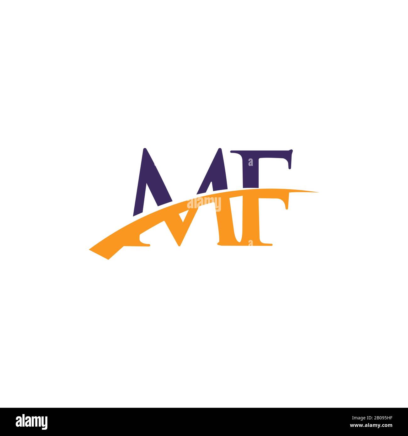 Lettera iniziale modello di logo mf o fm Illustrazione Vettoriale