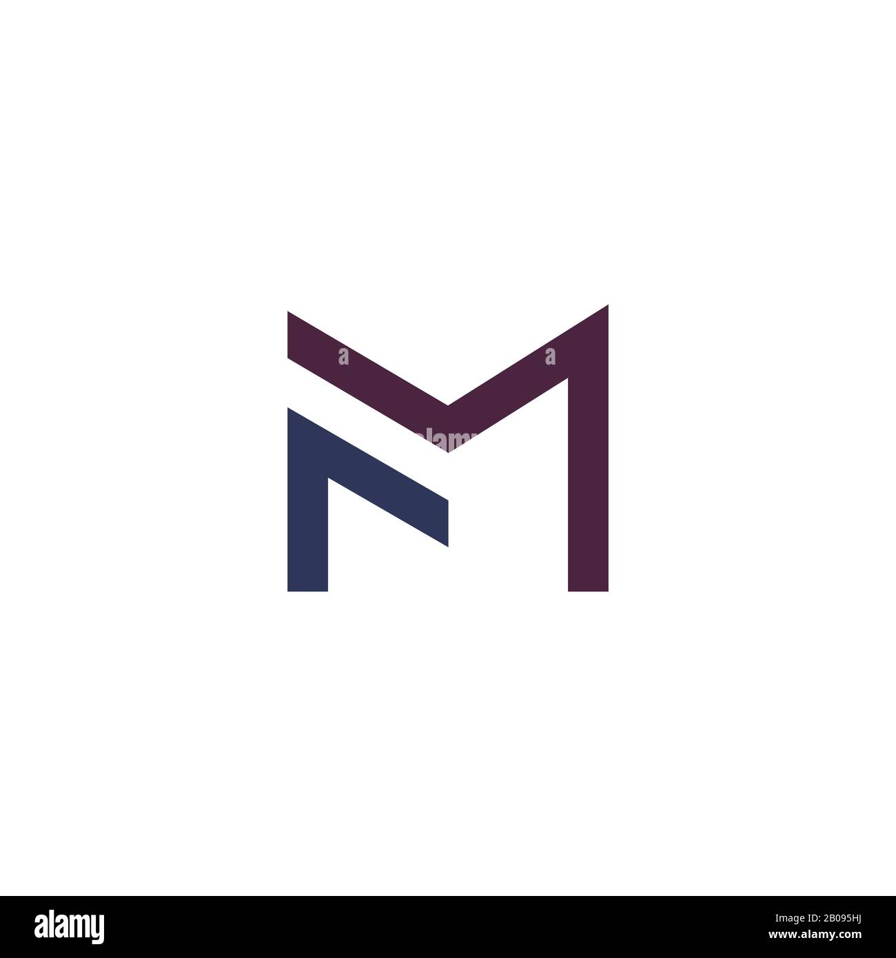 Lettera iniziale modello di logo mf o fm Illustrazione Vettoriale