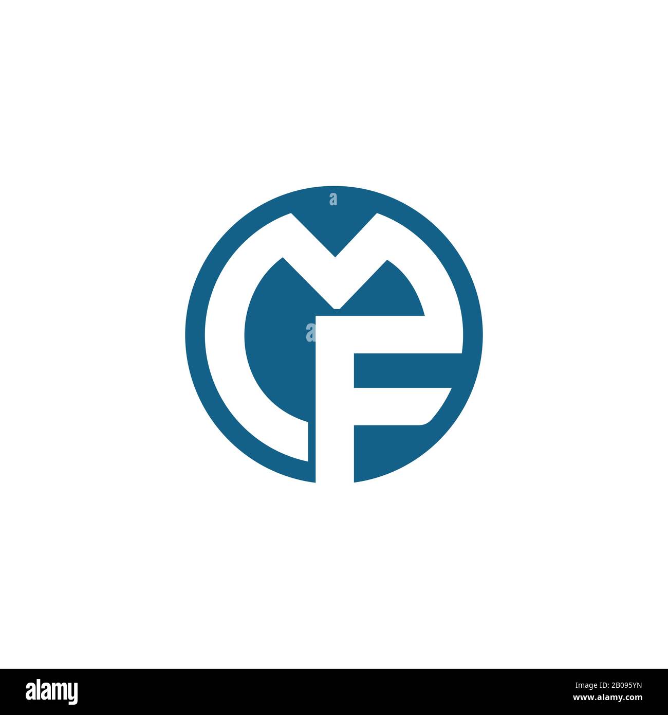 Lettera iniziale modello di logo mf o fm Illustrazione Vettoriale