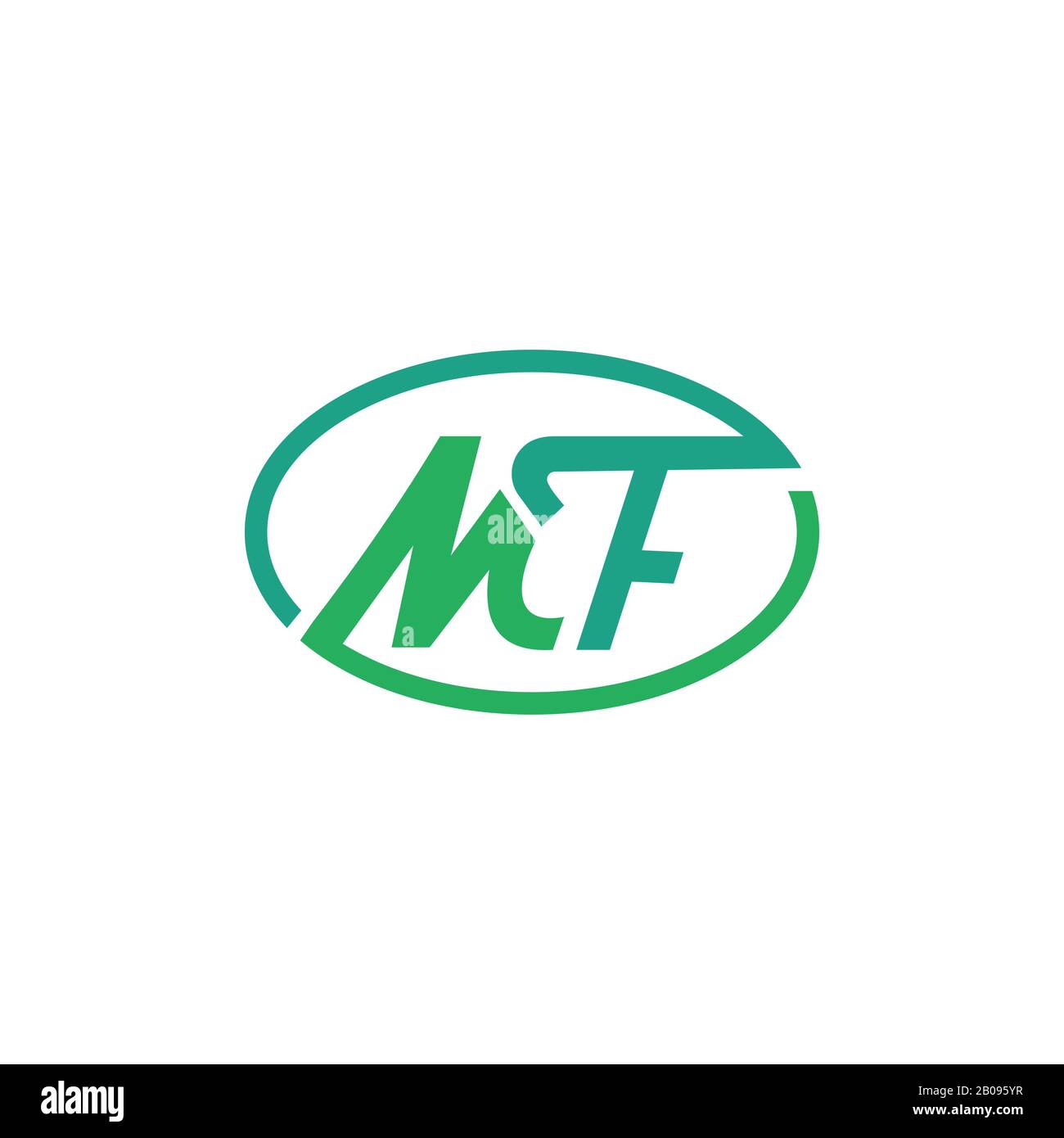 Lettera iniziale modello di logo mf o fm Illustrazione Vettoriale