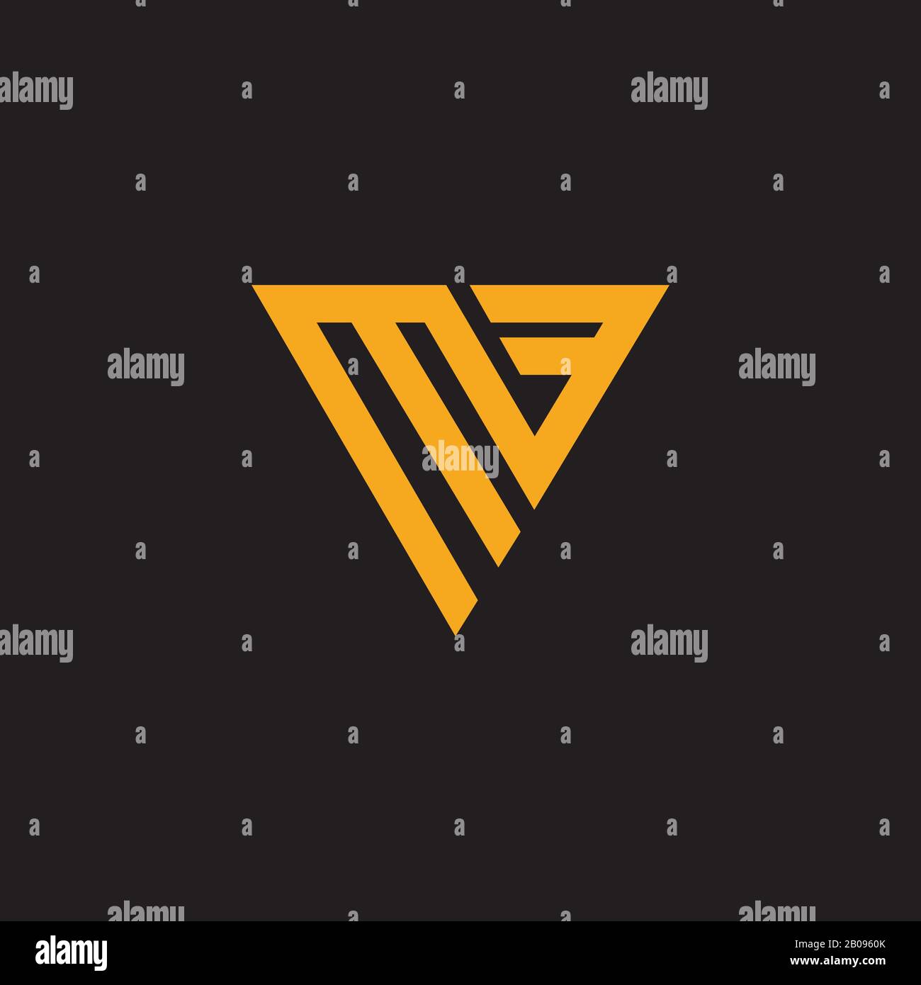 Lettera iniziale modello di logo mf o fm Illustrazione Vettoriale