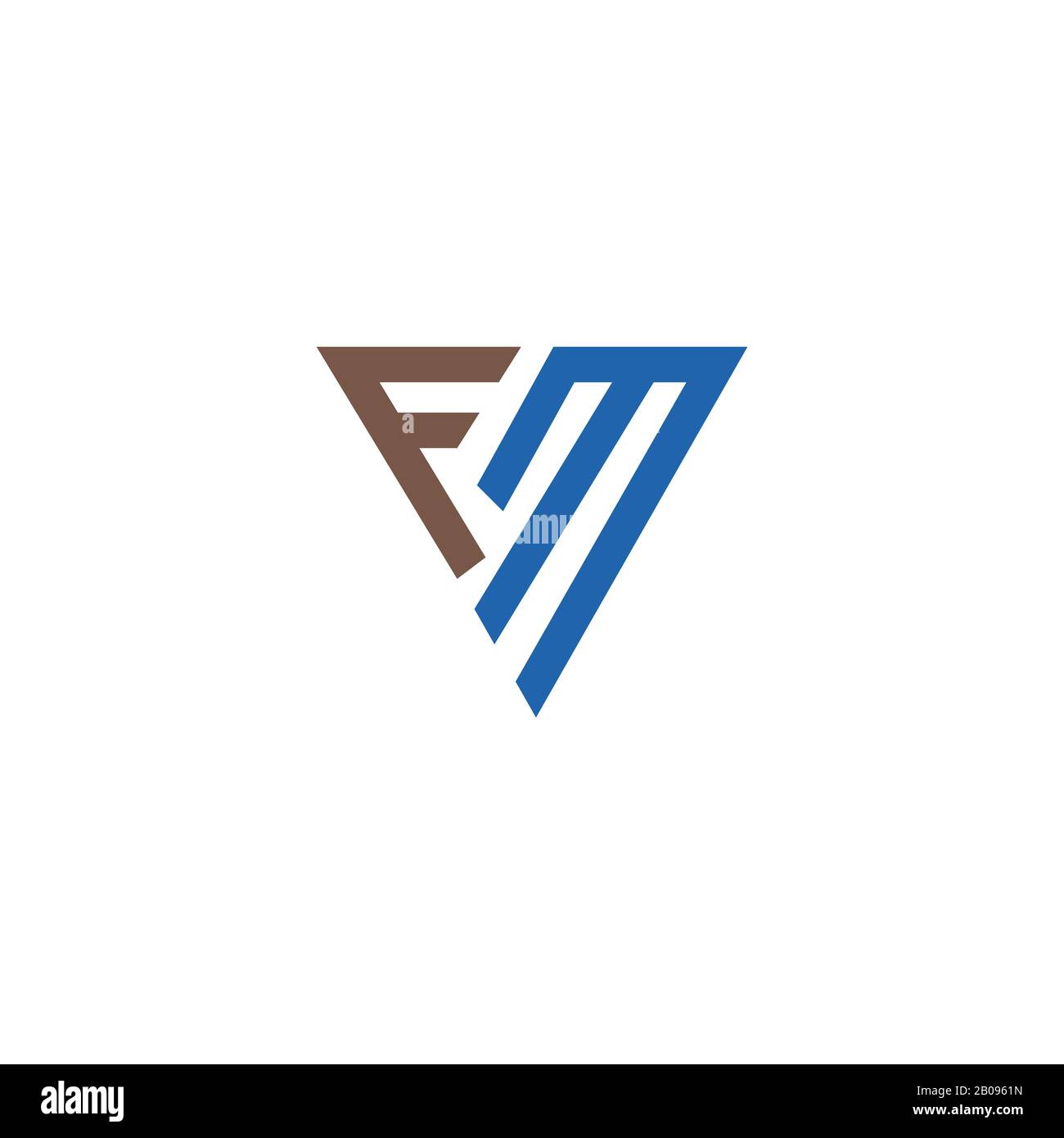 Lettera iniziale modello di logo mf o fm Illustrazione Vettoriale