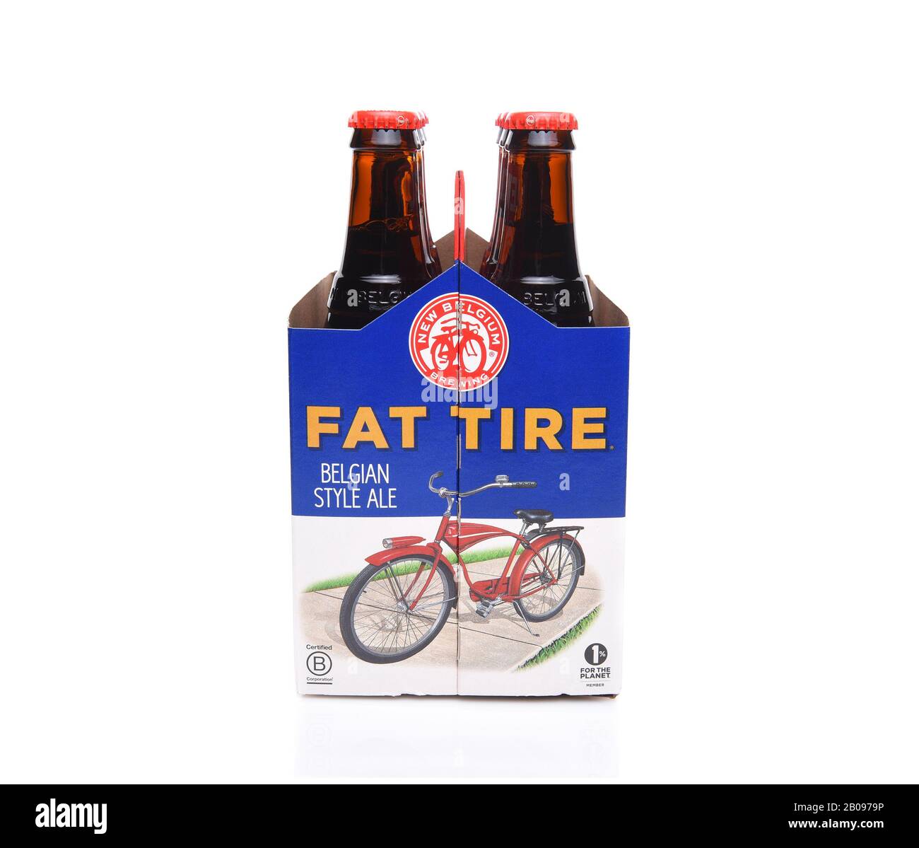 Irvine, CALIFORNIA - 14 dicembre 2017: Pneumatico grasso ambra Ale. 6 Confezione di Grasso Tyre Amber Ale della New Belgium Brewing Company, di Fort Collins, col Foto Stock