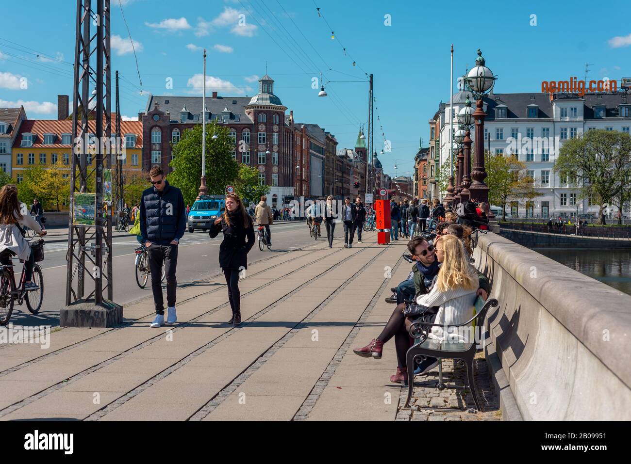 Scene di Copenhagen nel sobborgo di Nørrebro e nel centro di Copenhagen Foto Stock