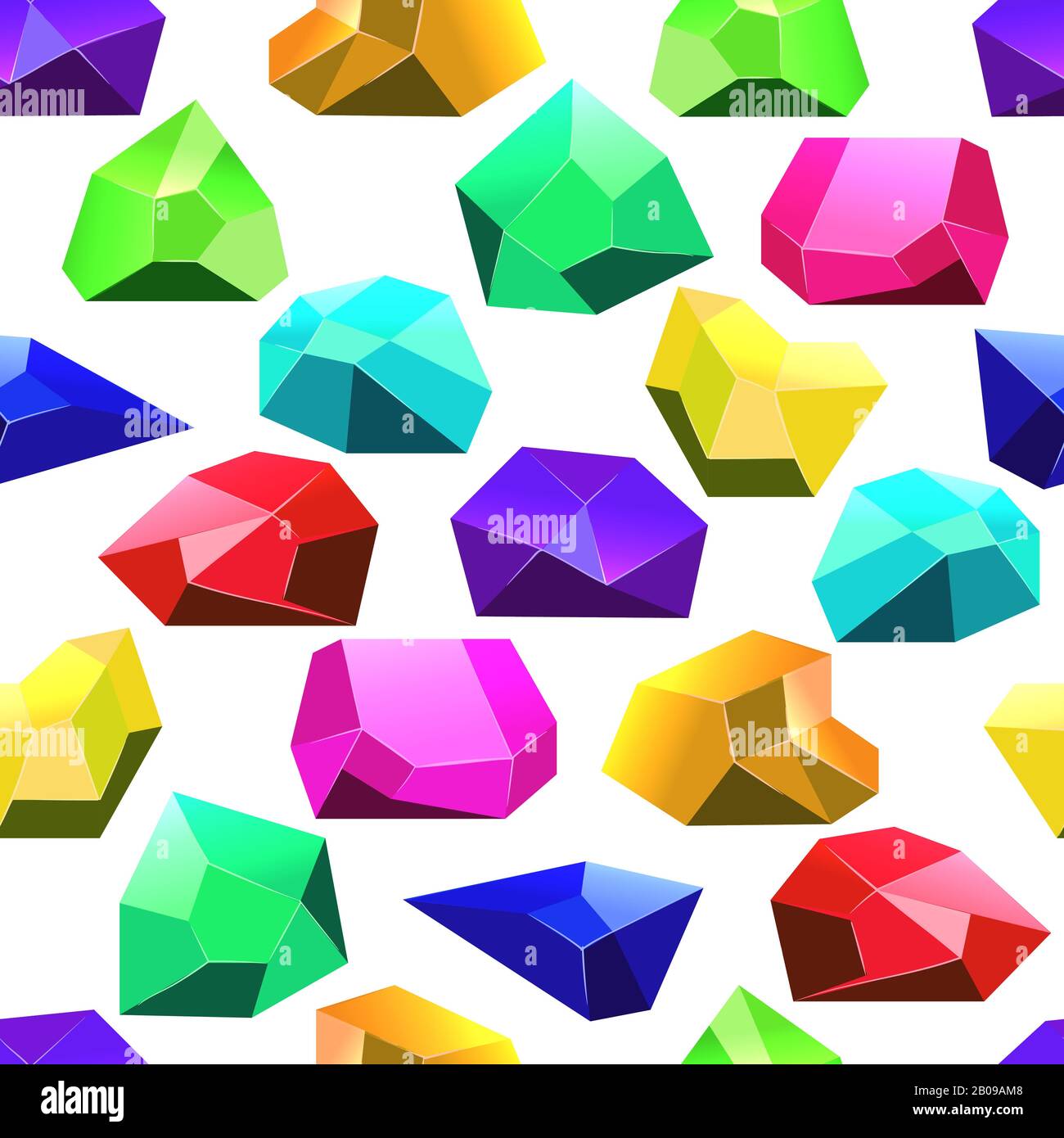 Cristalli vettoriali multicolore senza cuciture. Sfondo con illustrazione cristallina Illustrazione Vettoriale