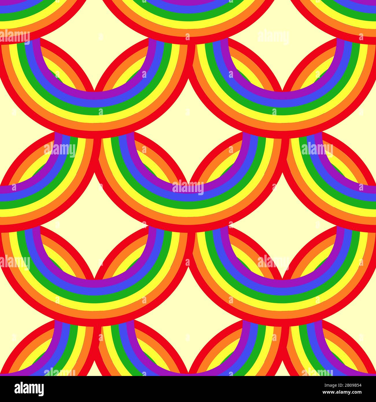 Arcobaleni vettoriali luminosi modello senza cuciture. Disegno luminoso colorato con sfondo Illustrazione Vettoriale